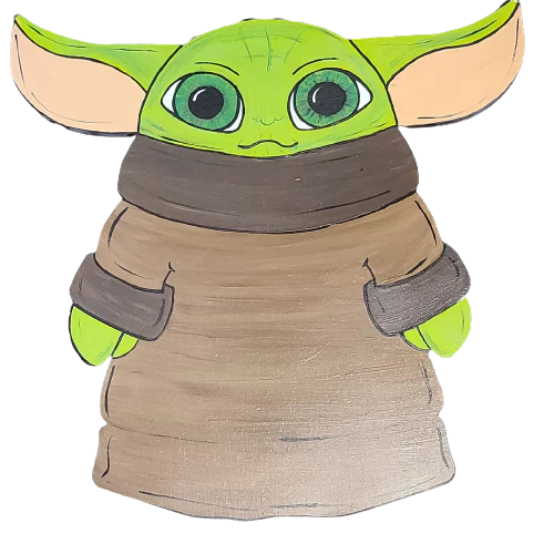 Yoda Alien Design By Lines Cutout Style