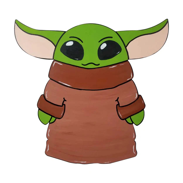 Yoda Alien Design By Lines Cutout Style