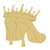 High Heels With Crown Design By Lines Unfinished Wood Cutout Style 1