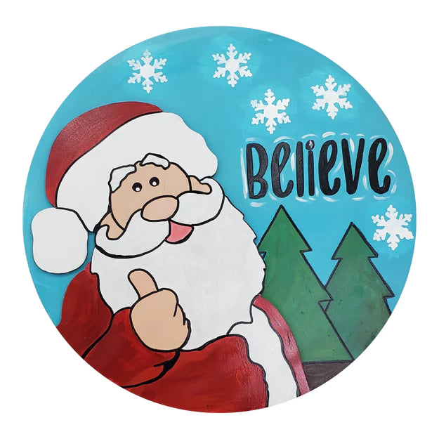 Believe Santa Unfinished Wood Cutout