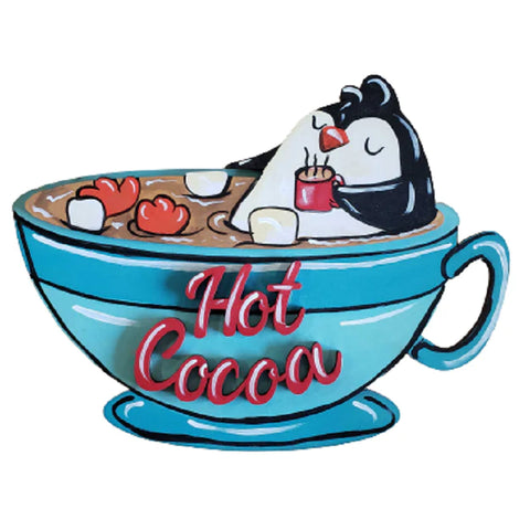 3D Hot Cocoa Cup with Penguin