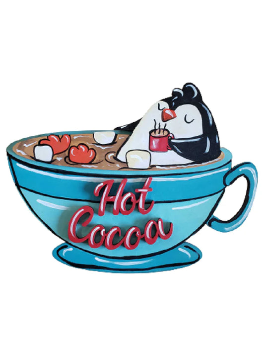 3D Hot Cocoa Cup with Penguin