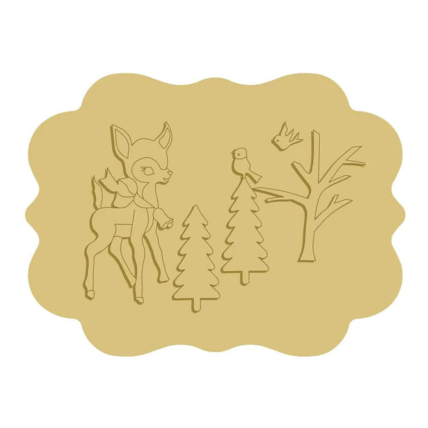 Christmas Reindeer Plaque Unfinished Wood Cutout