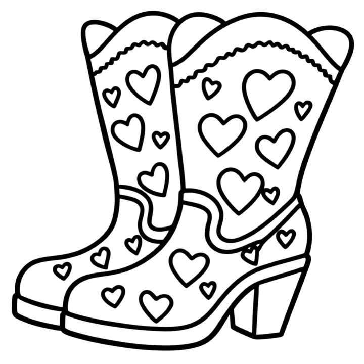 Cowboy Boots w Hearts