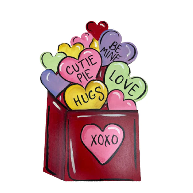 Box of Hearts Design By Lines Cutout