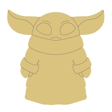 Yoda Alien Design By Lines Cutout Style