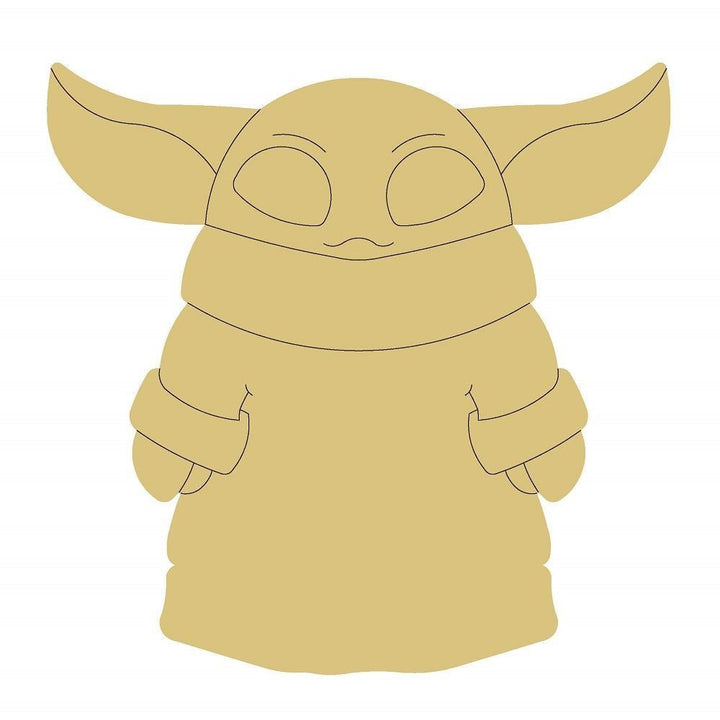 Yoda Alien Design By Lines Cutout Style